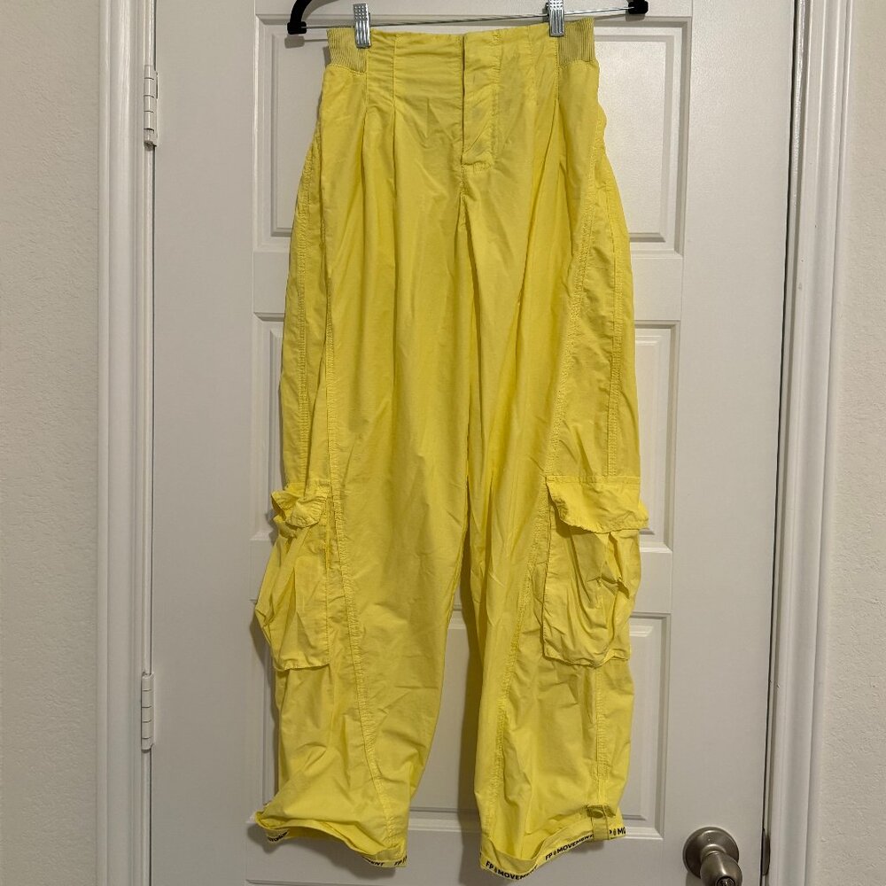 FP Movement Women's Mesmerize Me Pants Baggy Bright Yellow Size XS